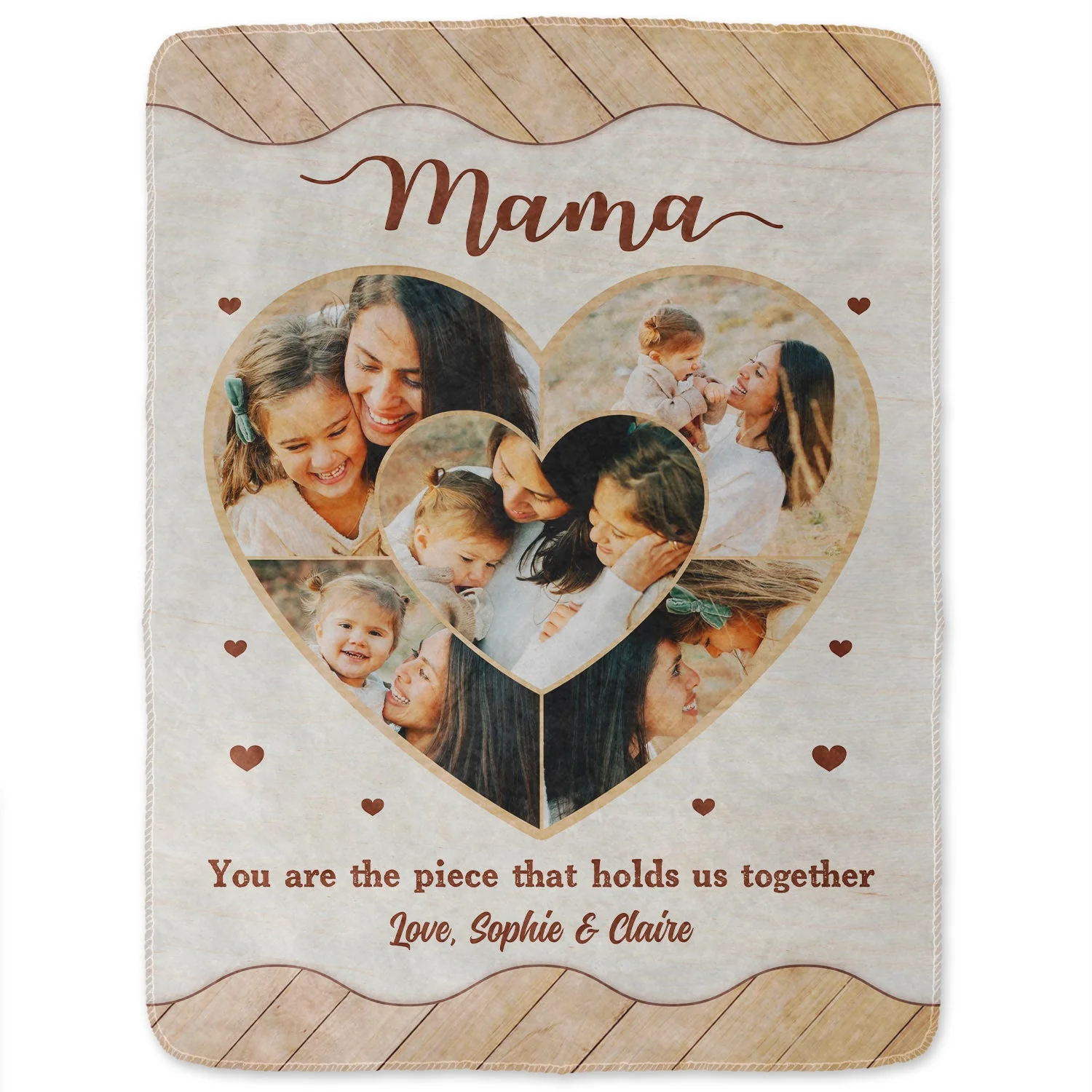 Custom Photo Mommy You Are The Pieces - Gift For Mother, Mom - Personalized Fleece Blanket, Sherpa Blanket - Image 2