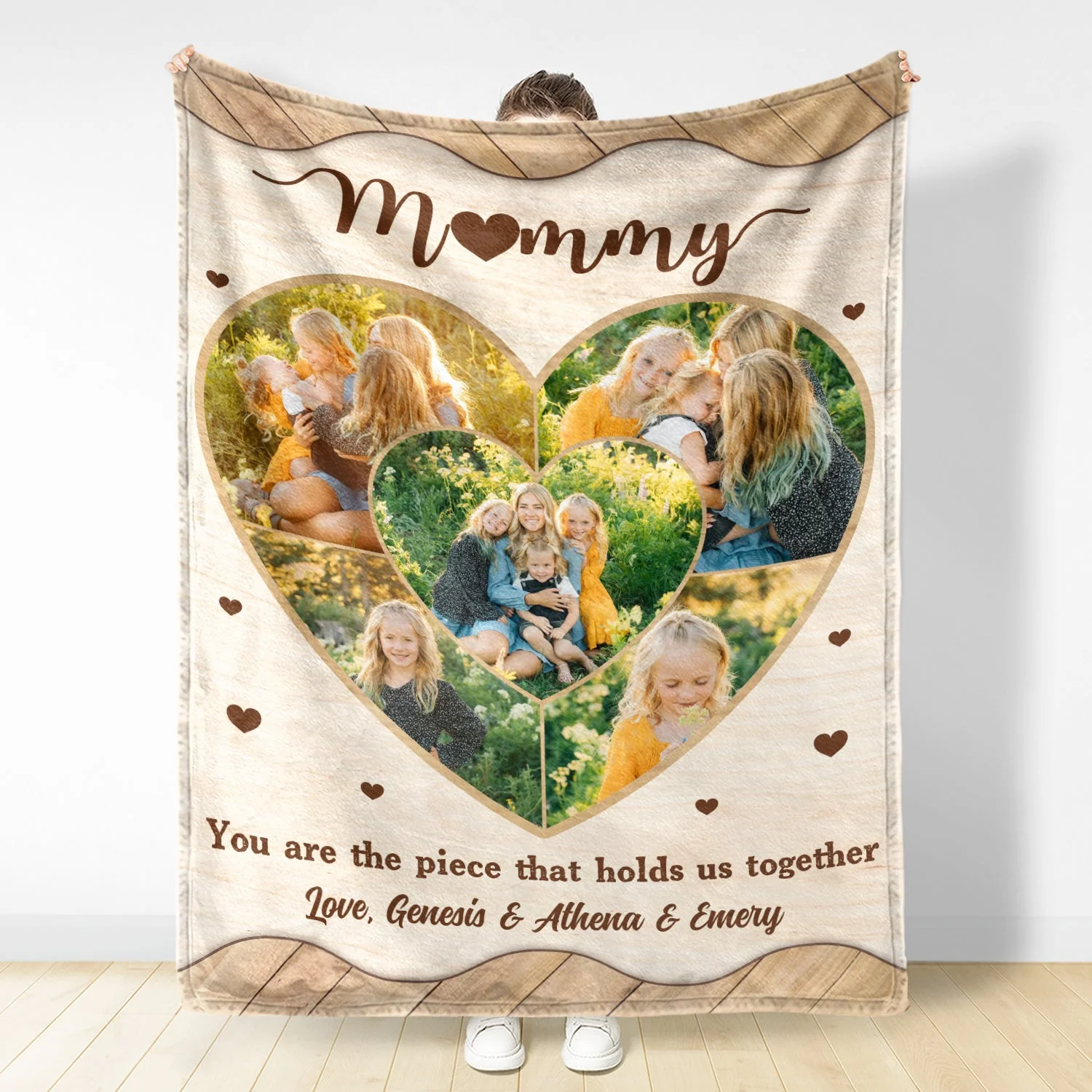 Custom Photo Mommy You Are The Pieces - Gift For Mother, Mom - Personalized Fleece Blanket, Sherpa Blanket - Image 3