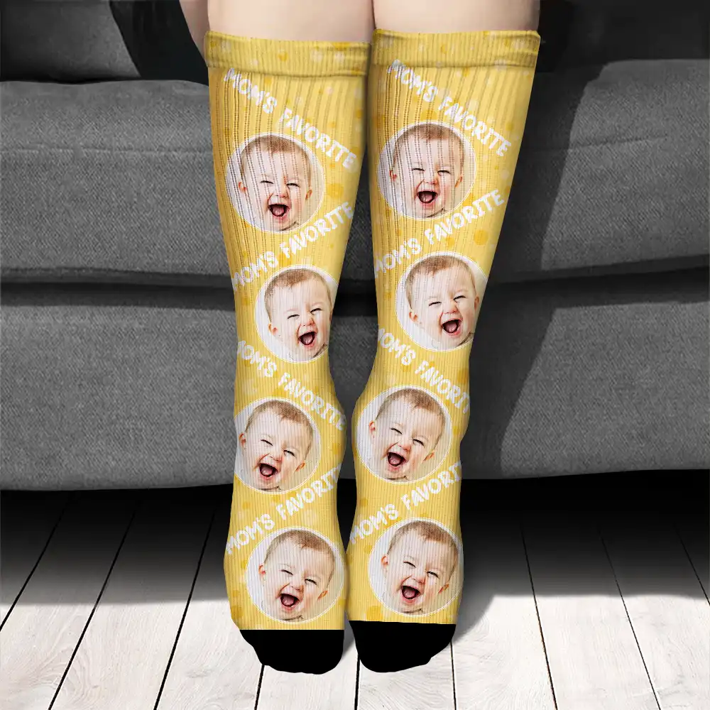 Custom Photo Mom's Favorite - Personalized Socks - Image 3