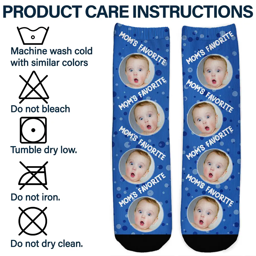 Custom Photo Mom's Favorite - Personalized Socks - Image 6