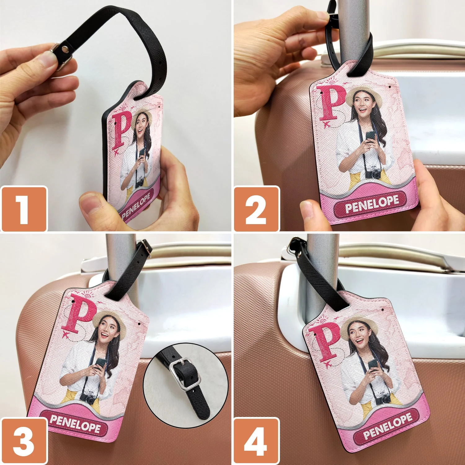 Custom Photo Monogram Traveling - Birthday Gift For Him, Her, Vacation Lovers - Personalized Luggage Tag - Image 7