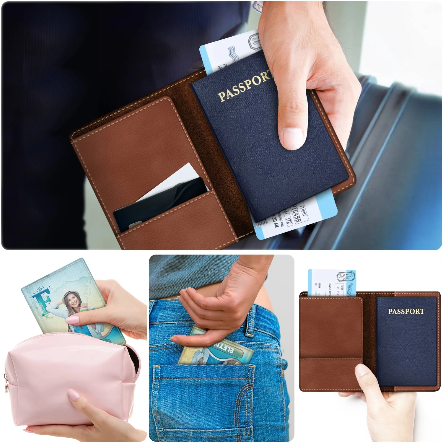 Custom Photo Monogram Traveling - Birthday Gift For Him, Her, Vacation Lovers - Personalized Passport Cover, Passport Holder - Image 6