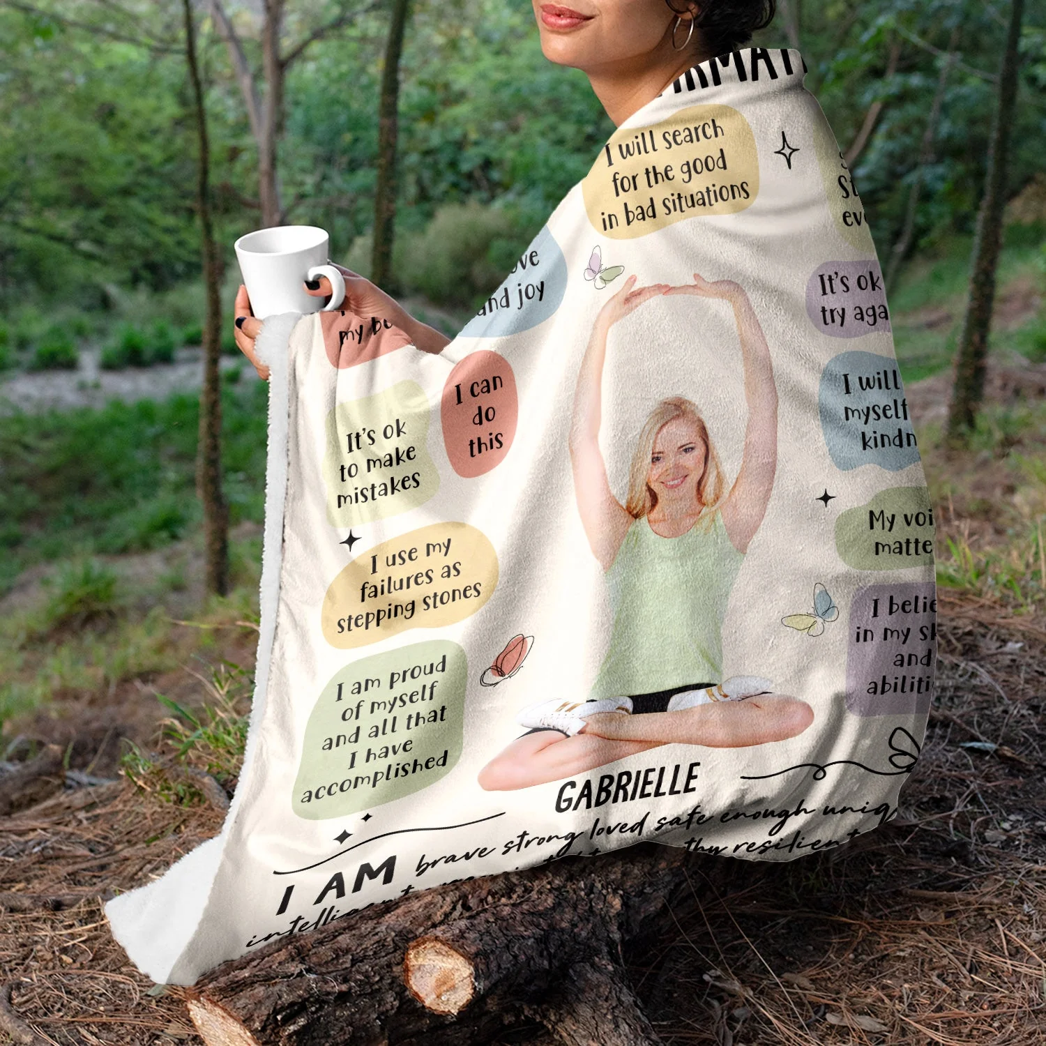 Custom Photo Morning Affirmations - Gift For Yourself - Personalized Fleece Blanket - Image 7