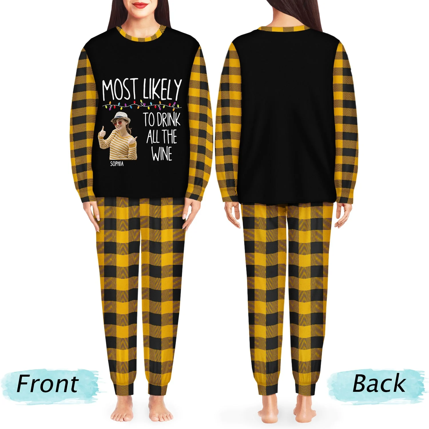 Custom Photo Most Likely To - Gift For Family - Personalized Unisex Pajamas Set - Image 5