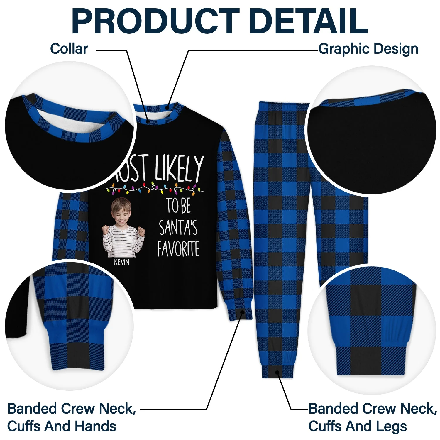 Custom Photo Most Likely To - Gift For Family - Personalized Unisex Pajamas Set - Image 6