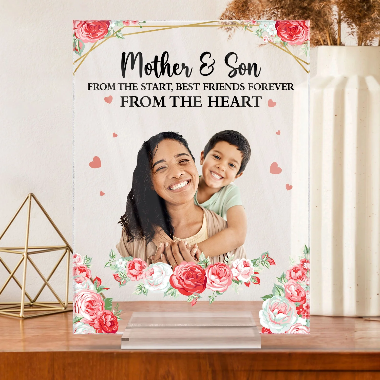 Custom Photo Mother And Children Forever Link - Loving Gift For Mom, Grandma, Nana - Personalized Vertical Rectangle Acrylic Plaque - Image 4