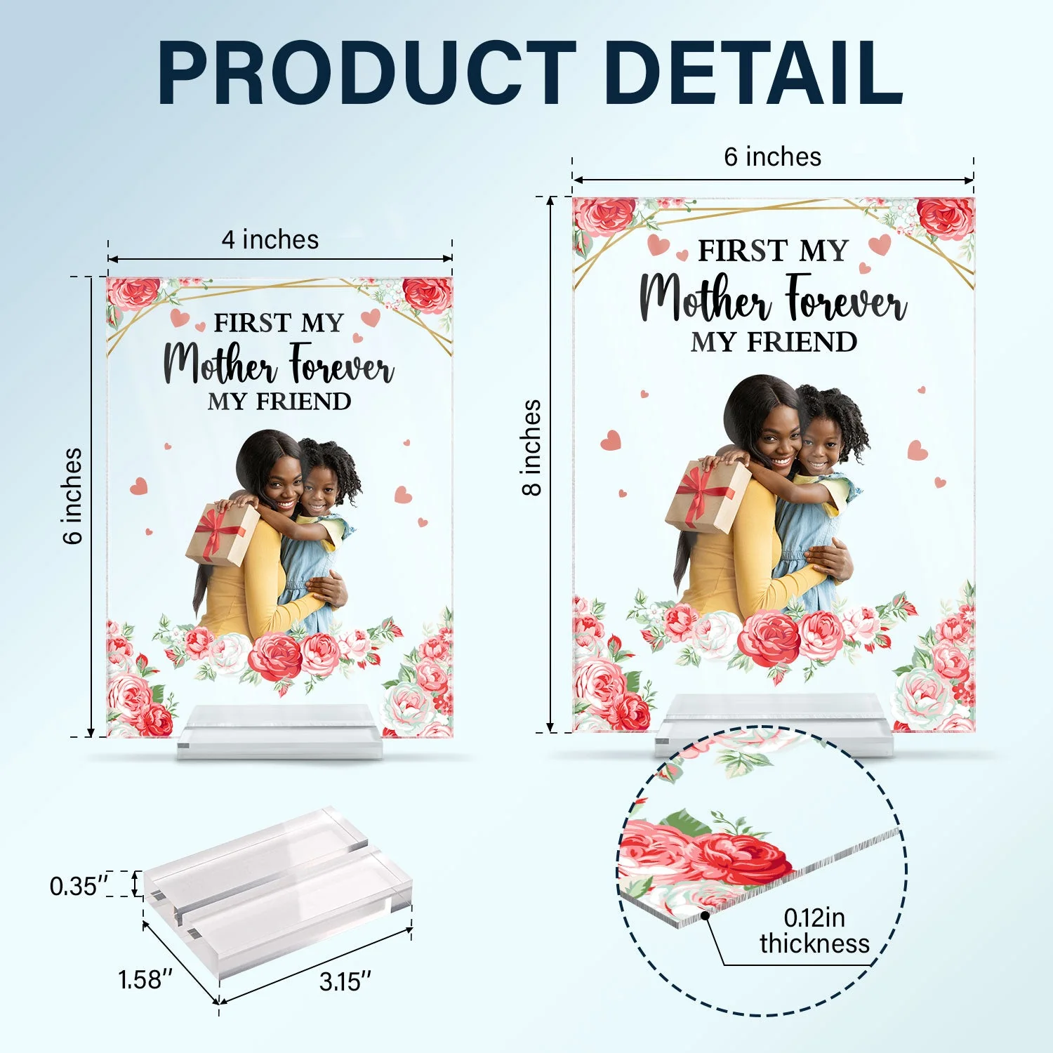 Custom Photo Mother And Children Forever Link - Loving Gift For Mom, Grandma, Nana - Personalized Vertical Rectangle Acrylic Plaque - Image 6