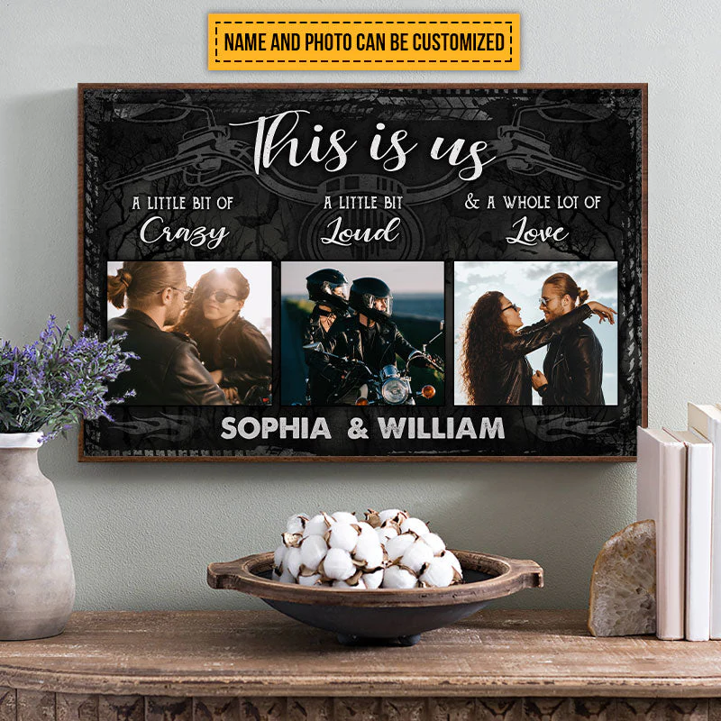Custom Photo Motorcycling Couple Husband Wife This Is Us Photo Gift Custom Poster, Anniversary, Wall Pictures, Wall Art, Wall Decor - Image 2