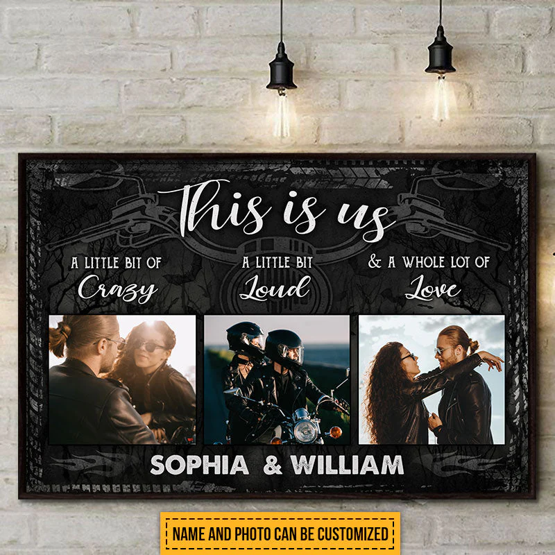 Custom Photo Motorcycling Couple Husband Wife This Is Us Photo Gift Custom Poster, Anniversary, Wall Pictures, Wall Art, Wall Decor - Image 3