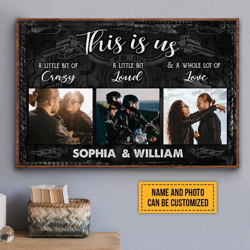 Custom Photo Motorcycling Couple Husband Wife This Is Us Photo Gift Custom Poster, Anniversary, Wall Pictures, Wall Art, Wall Decor - Image 4