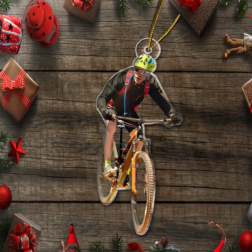 Custom Photo Mountain Biking - Personalized Acrylic Photo Ornament - Image 7
