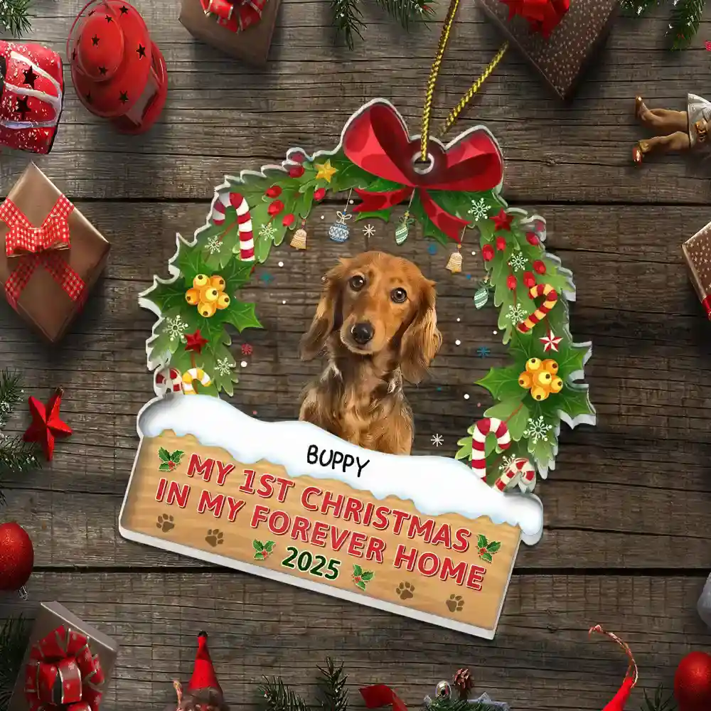 Custom Photo My 1st Christmas In My Forever Home - Personalized Custom Shaped Acrylic Ornament - Image 6