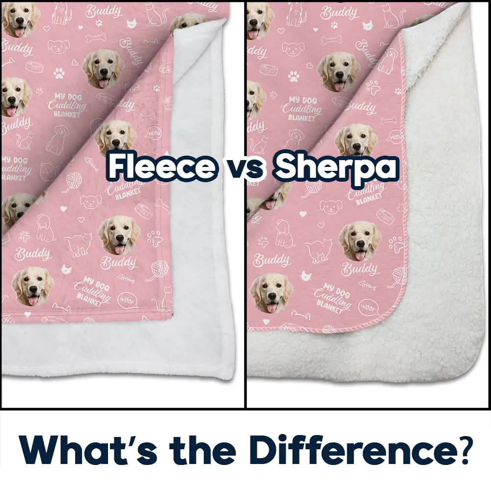 Custom Photo My Cat Cuddling Blanket - Personalized Fleece Blanket, Sherpa Blanket - Image 5