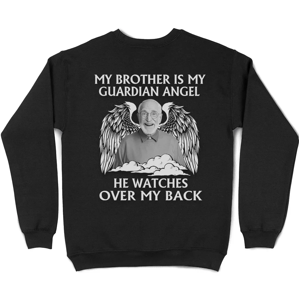 Custom Photo My Dad Is My Guardian Angel Memorial - Personalized T Shirt - Image 6