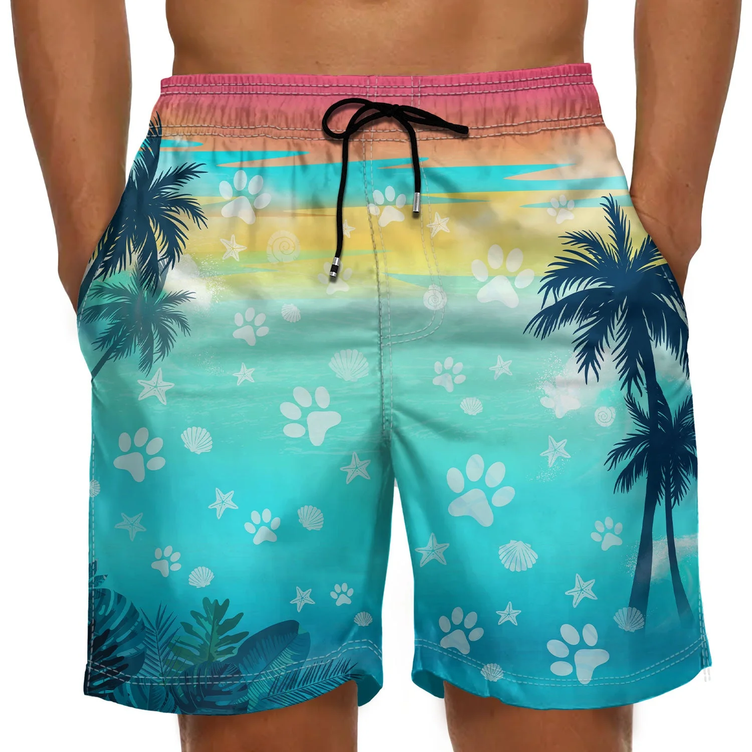 Custom Photo My Dog Cat Pet Is Watching You - Funny Gift For Pet Lovers, Dog Mom, Cat Mom, Dog Dad, Cat Dad - Personalized Custom Unisex Beach Shorts - Image 5