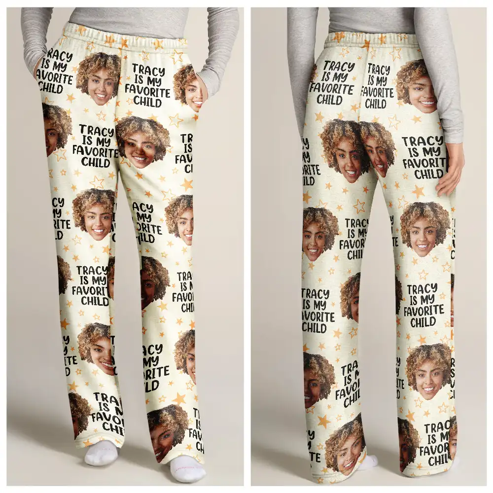 Custom Photo My Favorite Child Funny Children Mom Dad - Personalized Pajama Pants - Image 4