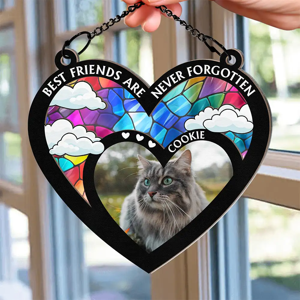 Custom Photo My Favorite Hello And Hardest Goodbye - Personalized Window Hanging Suncatcher Ornament - Image 2