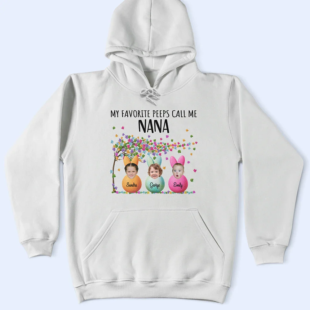 Custom Photo My Favorite Peeps Call Me Grandma - Personalized T Shirt - Image 5