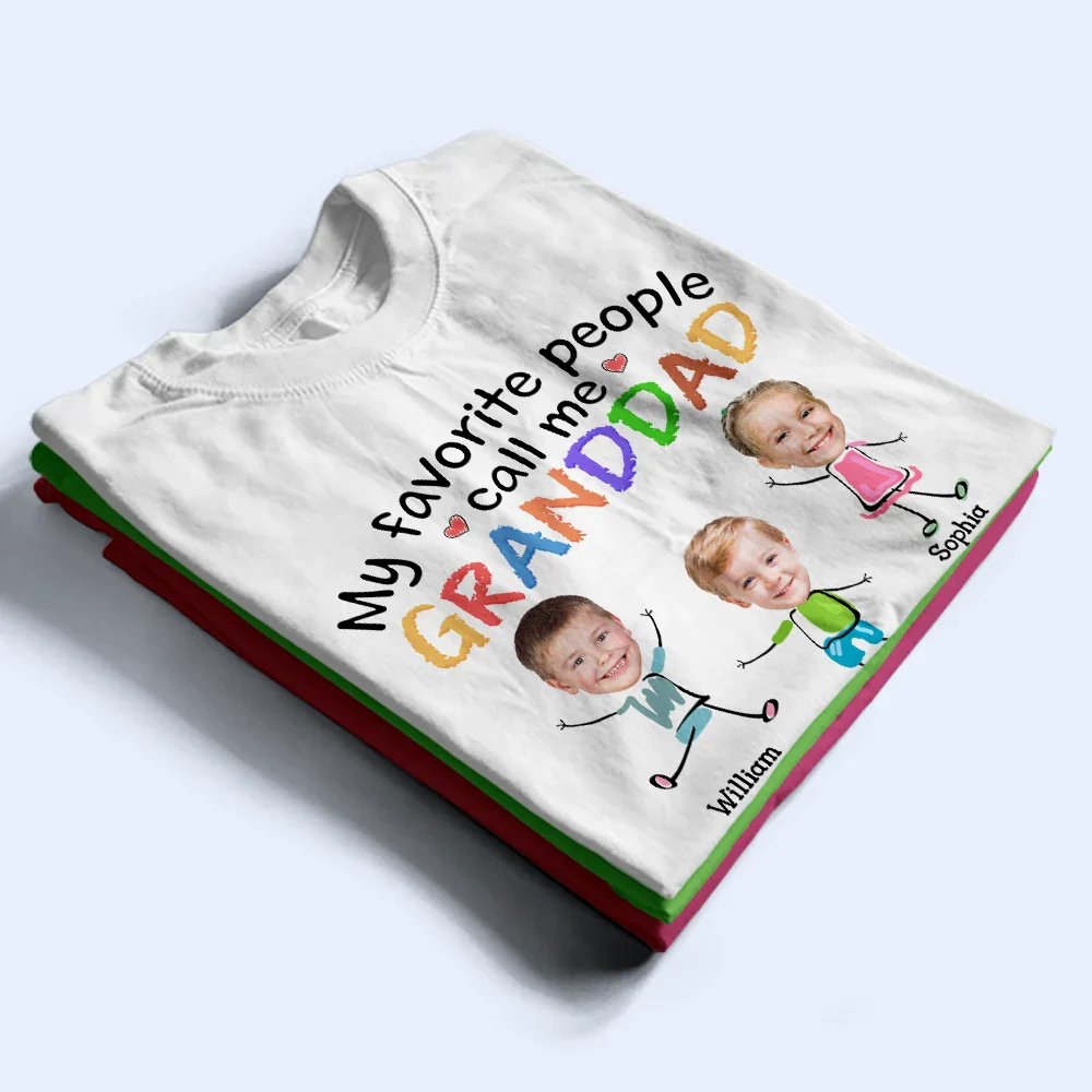 Custom Photo My Favorite People Call Me Dad Mom Grandpa Grandma - Personalized T Shirt - Image 3