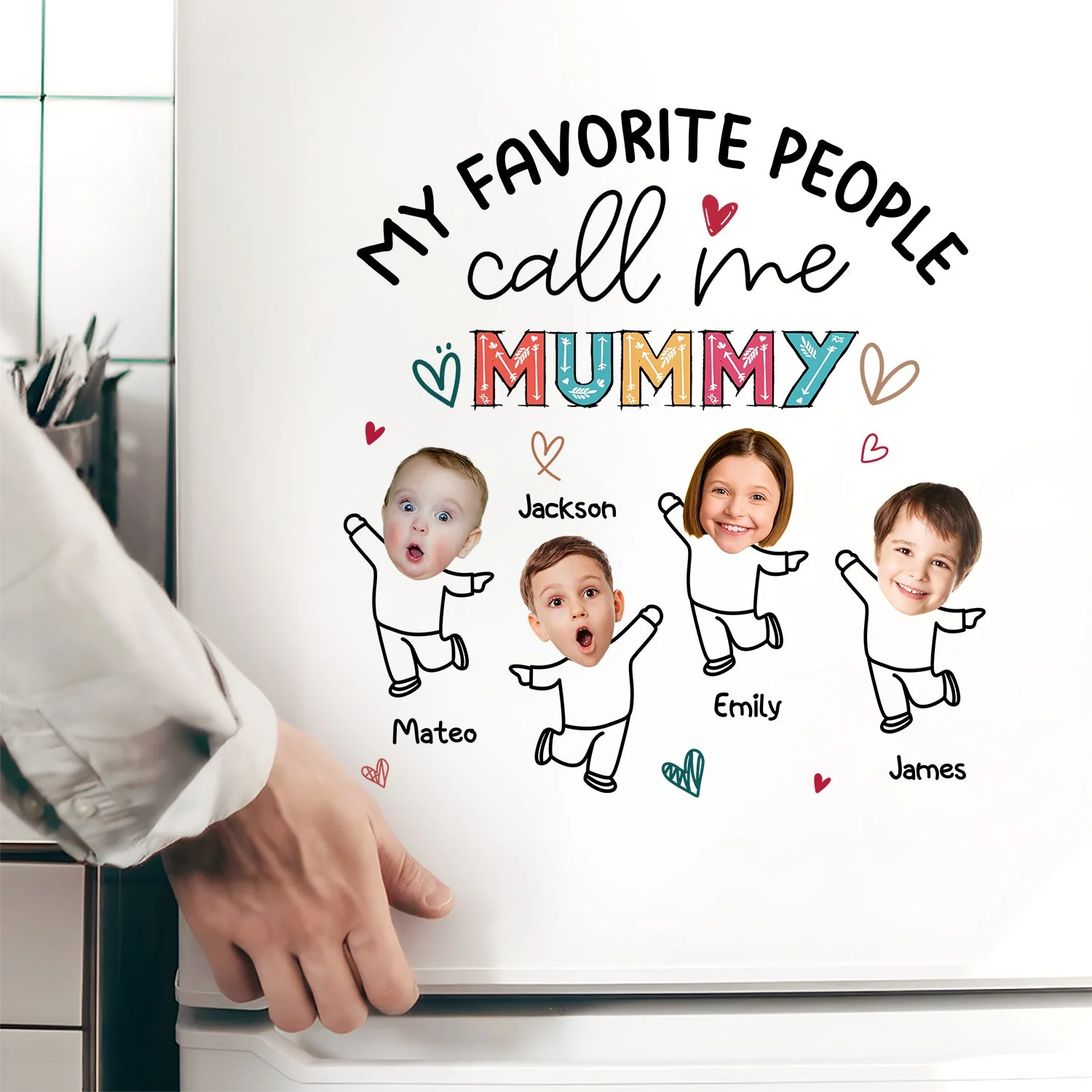 Custom Photo My Favorite People Call Me Nana, Mom - Loving Gift For Mother, Grandma, Grandmother - Personalized Decor Decal - Image 5