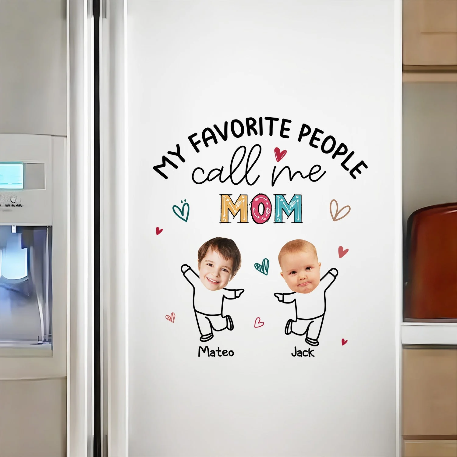 Custom Photo My Favorite People Call Me Nana, Mom - Loving Gift For Mother, Grandma, Grandmother - Personalized Decor Decal - Image 6
