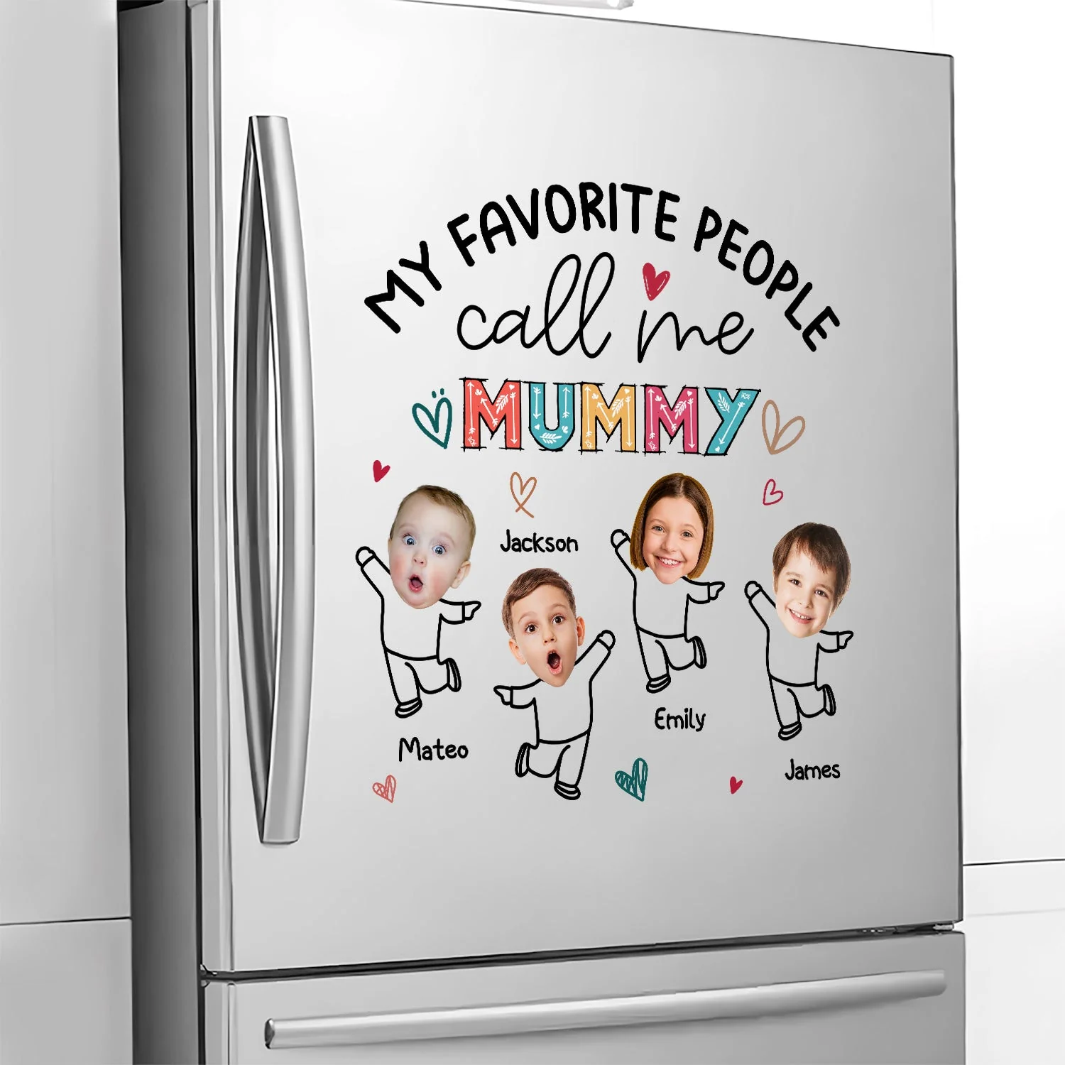 Custom Photo My Favorite People Call Me Nana, Mom - Loving Gift For Mother, Grandma, Grandmother - Personalized Decor Decal - Image 7