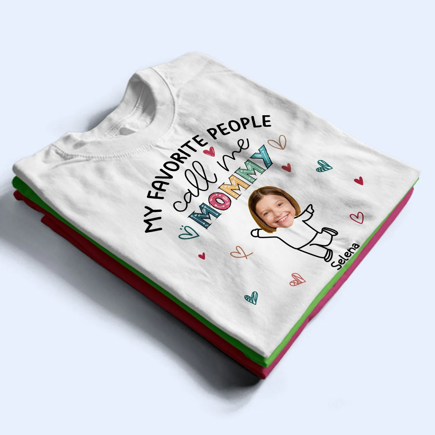 Custom Photo My Favorite People Call Me Nana, Mom - Loving Gift For Mother, Grandma, Grandmother - Personalized T Shirt - Image 3