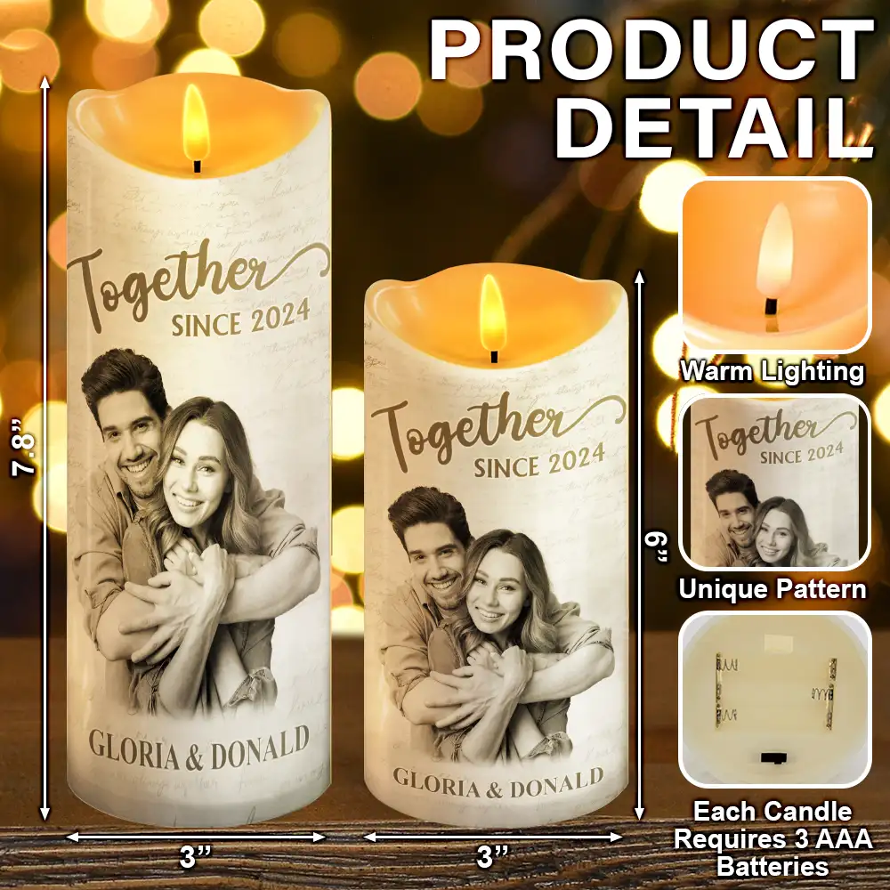 Custom Photo My Favorite Place In All The World - Personalized Flameless LED Candle - Image 6
