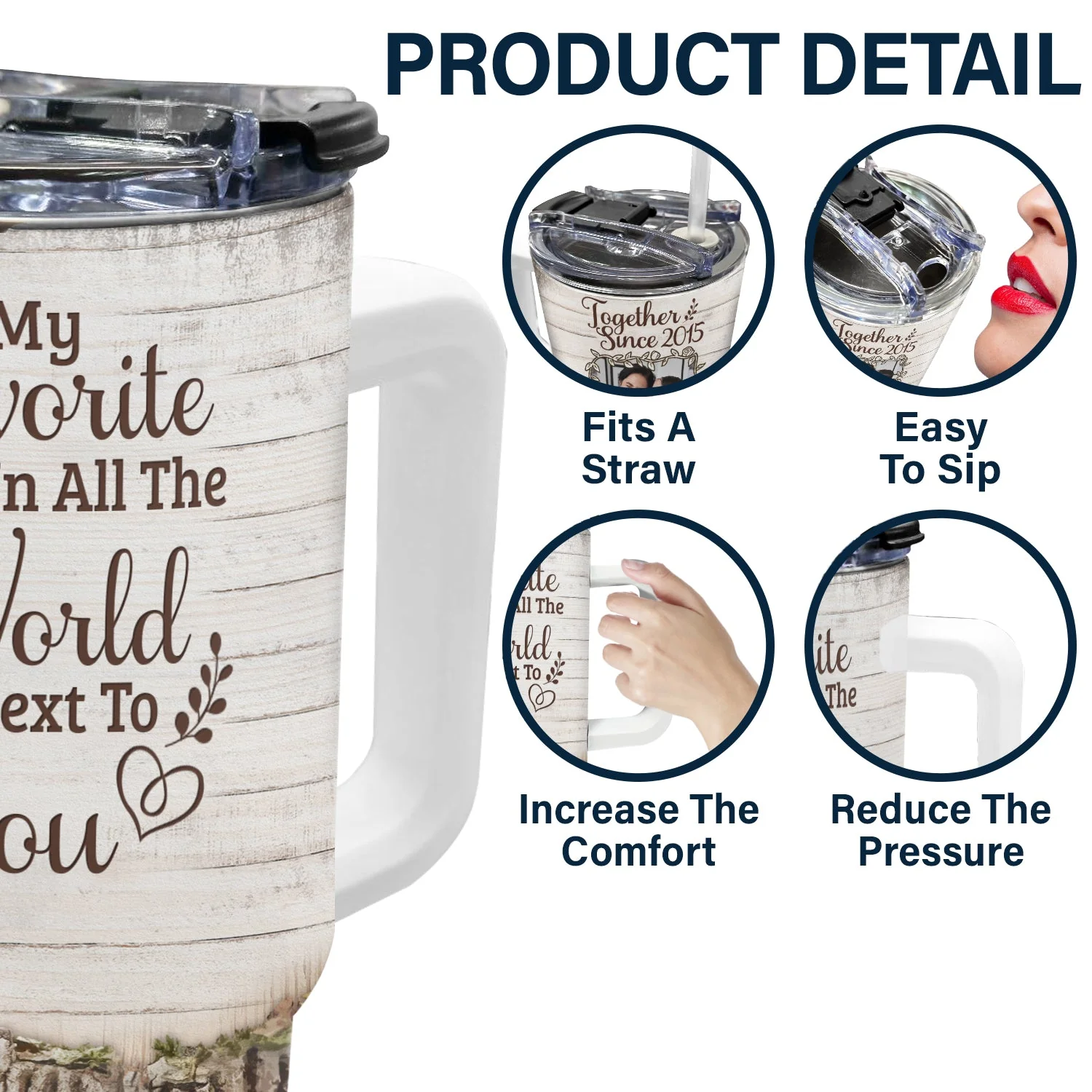 Custom Photo My Favorite Place Is Next To You - Gift For Couples - Personalized 40oz Tumbler With Straw - Image 5