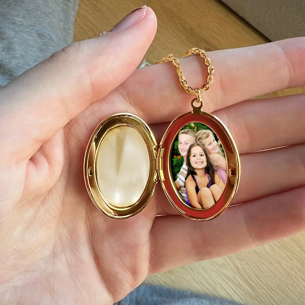 Custom Photo My Favourite People Call Me Mum - Personalised Locket Necklace - Image 4