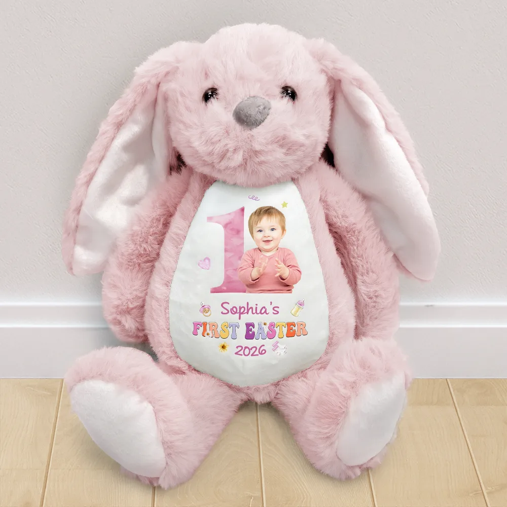 Custom Photo My First Easter - Personalized Soft Toy Bunny - Image 3