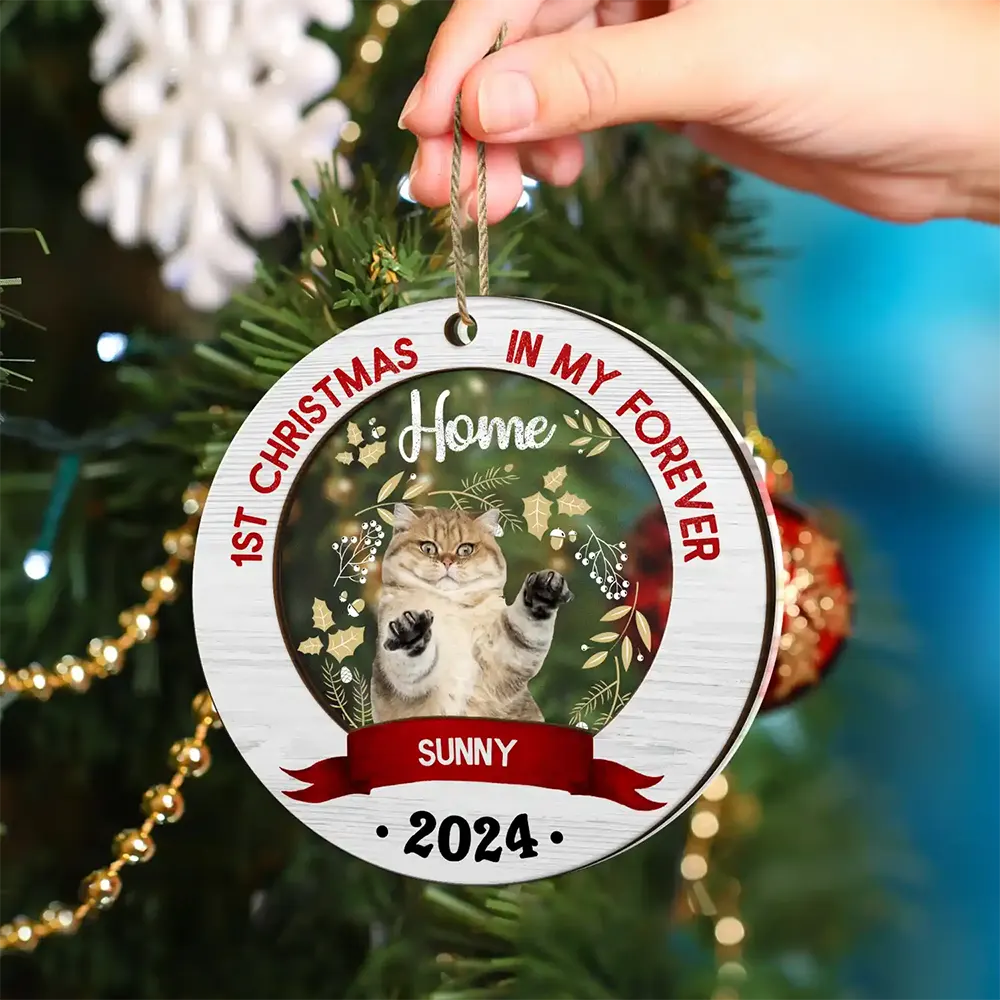 Custom Photo My Forever Home - Christmas Gift For Pet Lovers - Personalized 2-Layered Mix Ornament - Image 5