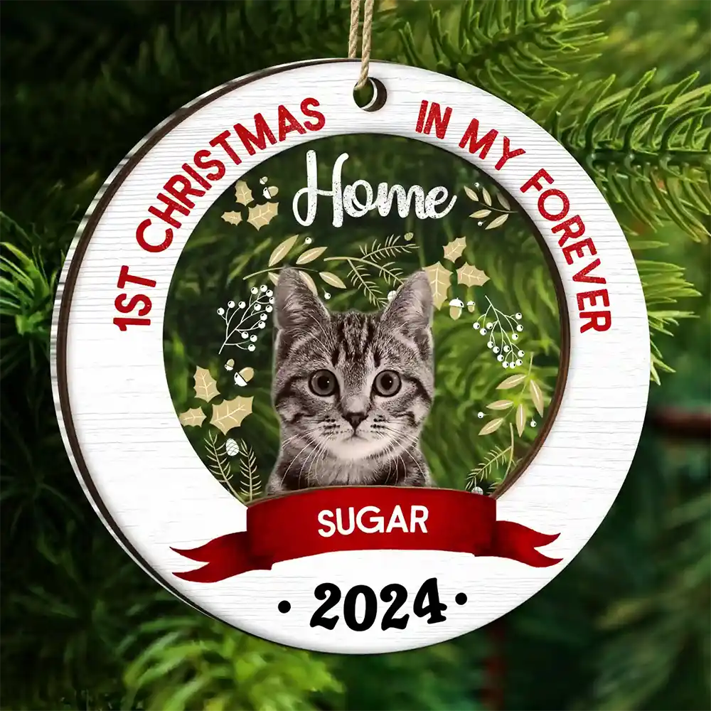 Custom Photo My Forever Home - Christmas Gift For Pet Lovers - Personalized 2-Layered Mix Ornament - Image 6