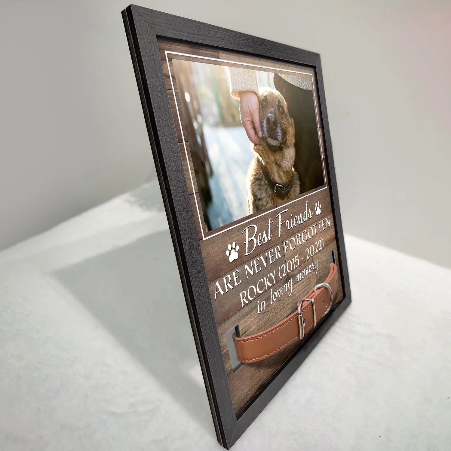 Custom Photo My Hardest Goodbye - Memorial, Sympathy Gift For Dog Owners, Cat Lovers - Personalized Rectangle Pet Loss Sign, Collar Frame - Image 2