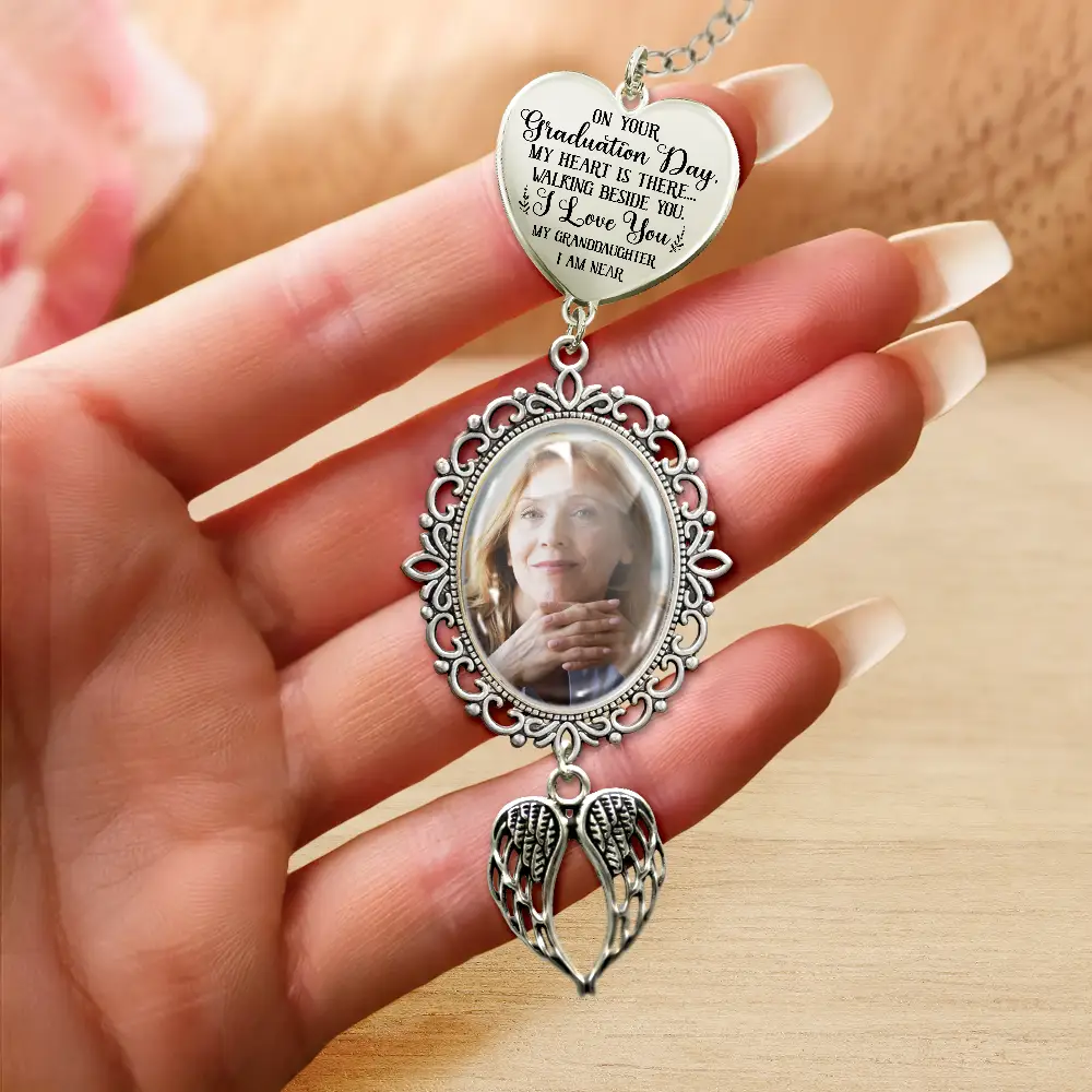 Custom Photo My Heart Is There - Personalized Graduation Tassel Charm - Image 4