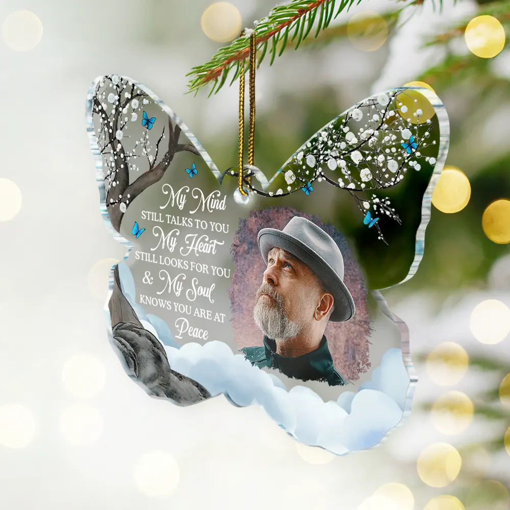 Custom Photo My Mind Still Talks To You - Personalized Custom Shaped Acrylic Ornament - Image 2