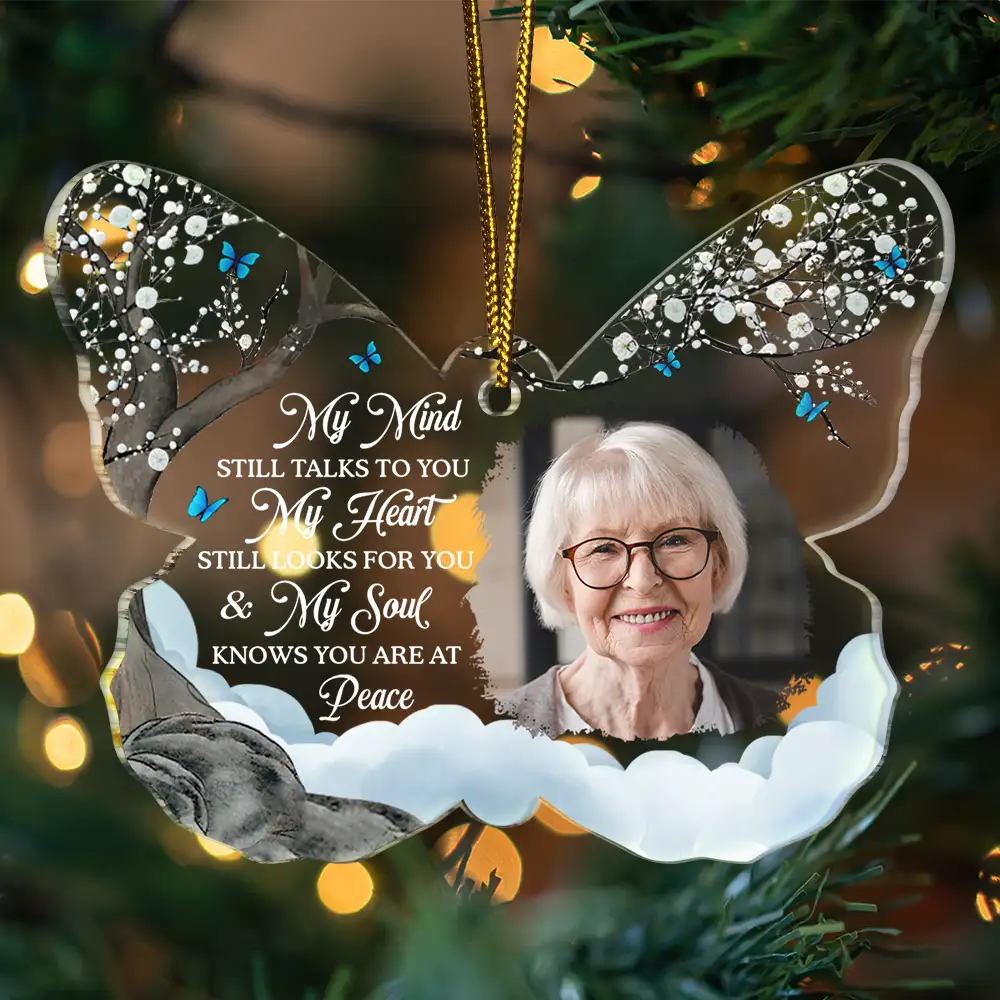 Custom Photo My Mind Still Talks To You - Personalized Custom Shaped Acrylic Ornament - Image 3
