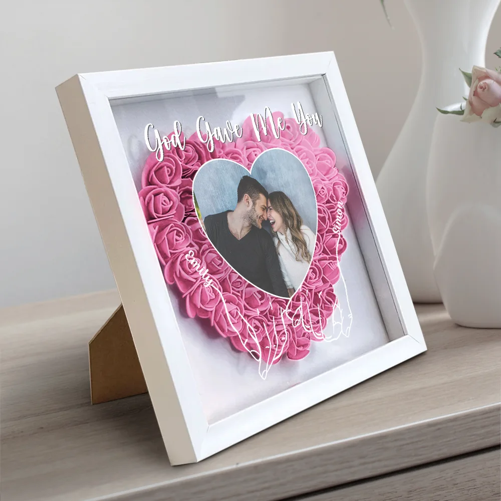 Custom Photo My Missing Piece - Personalized Flower Shadow Box - Image 2
