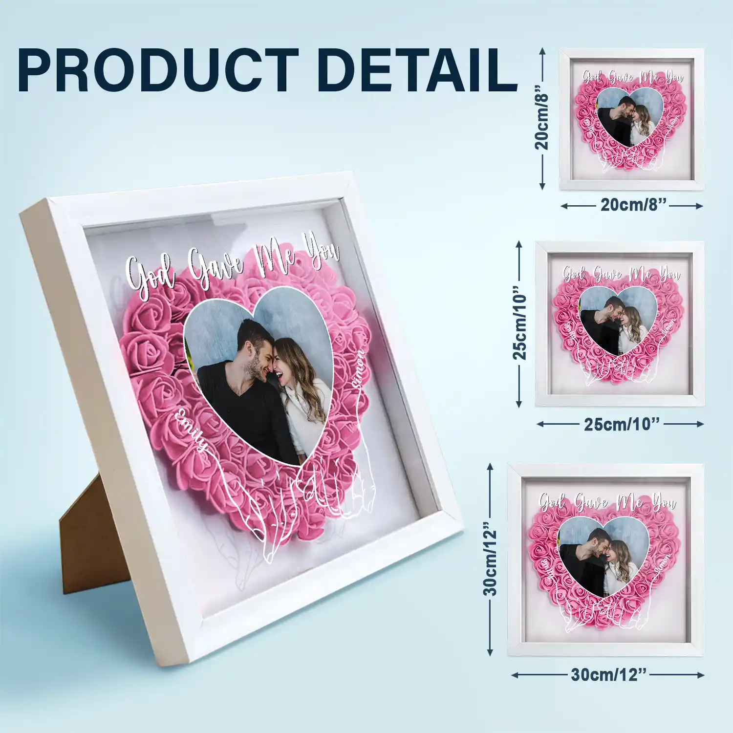 Custom Photo My Missing Piece - Personalized Flower Shadow Box - Image 5