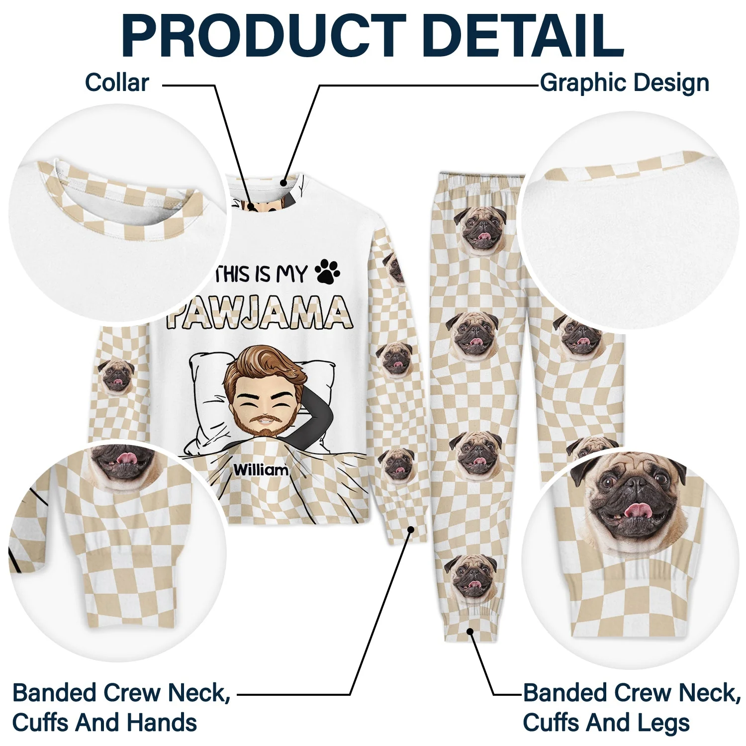 Custom Photo My Pawjamas - Gift For Pet Lovers - Personalized Unisex Pajamas Set - Image 6