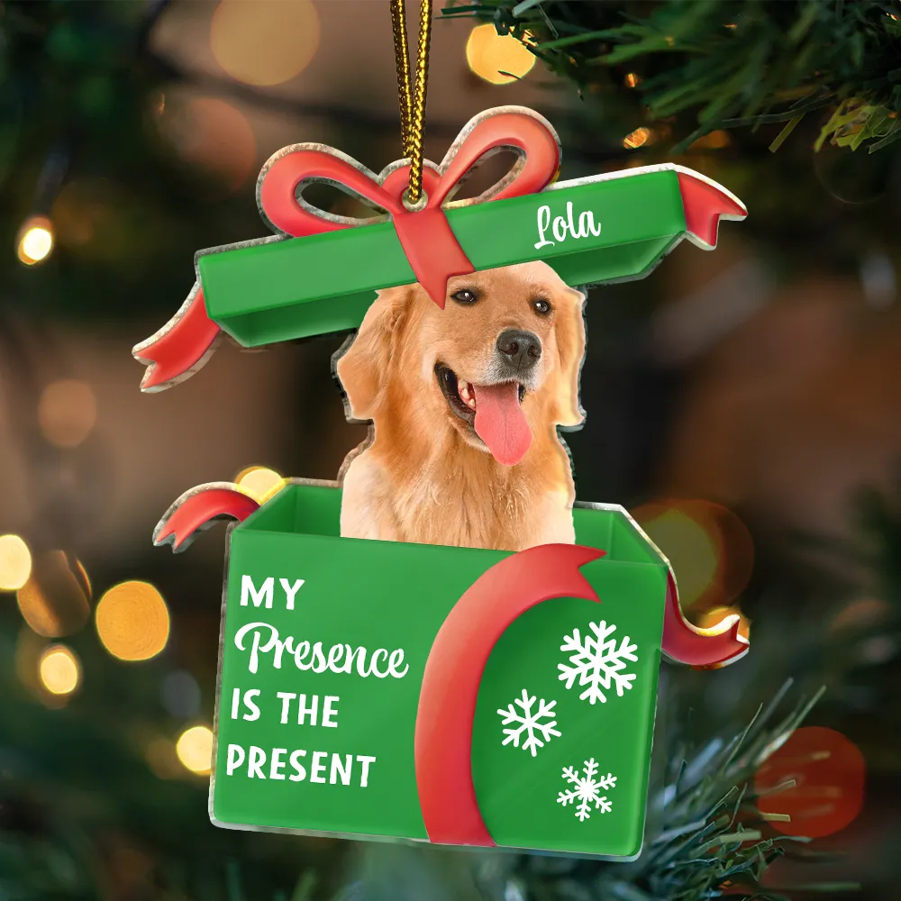 Custom Photo My Presence Is The Present - Personalized Custom Shaped Acrylic Ornament - Image 4