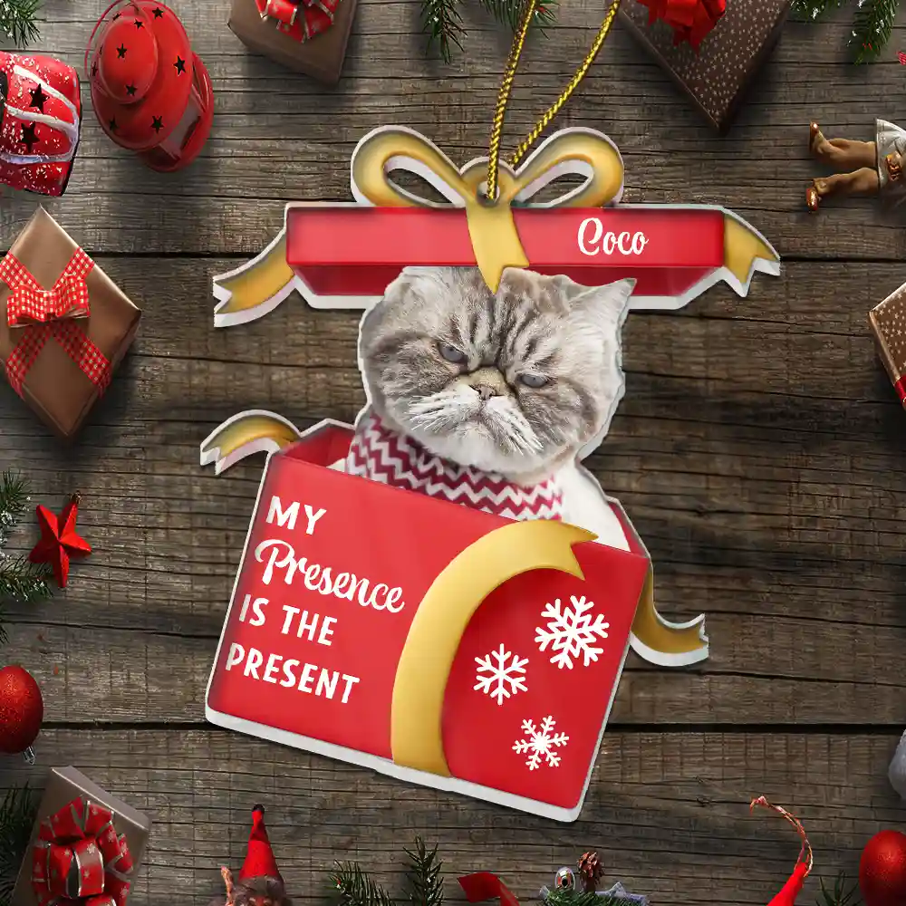 Custom Photo My Presence Is The Present - Personalized Custom Shaped Acrylic Ornament - Image 6