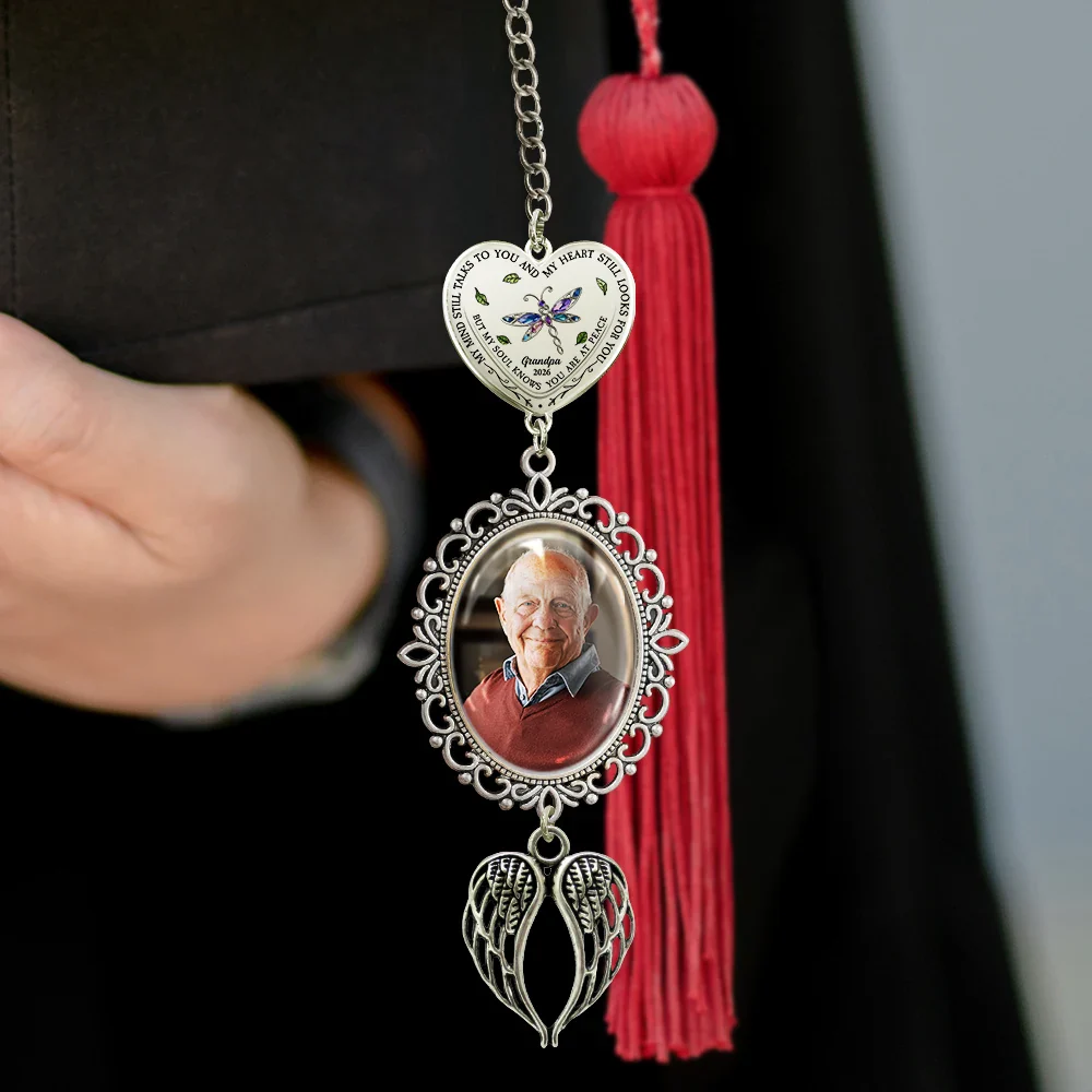 Custom Photo My Soul Knows That You Are At Peace - Personalized Graduation Tassel Charm - Image 3