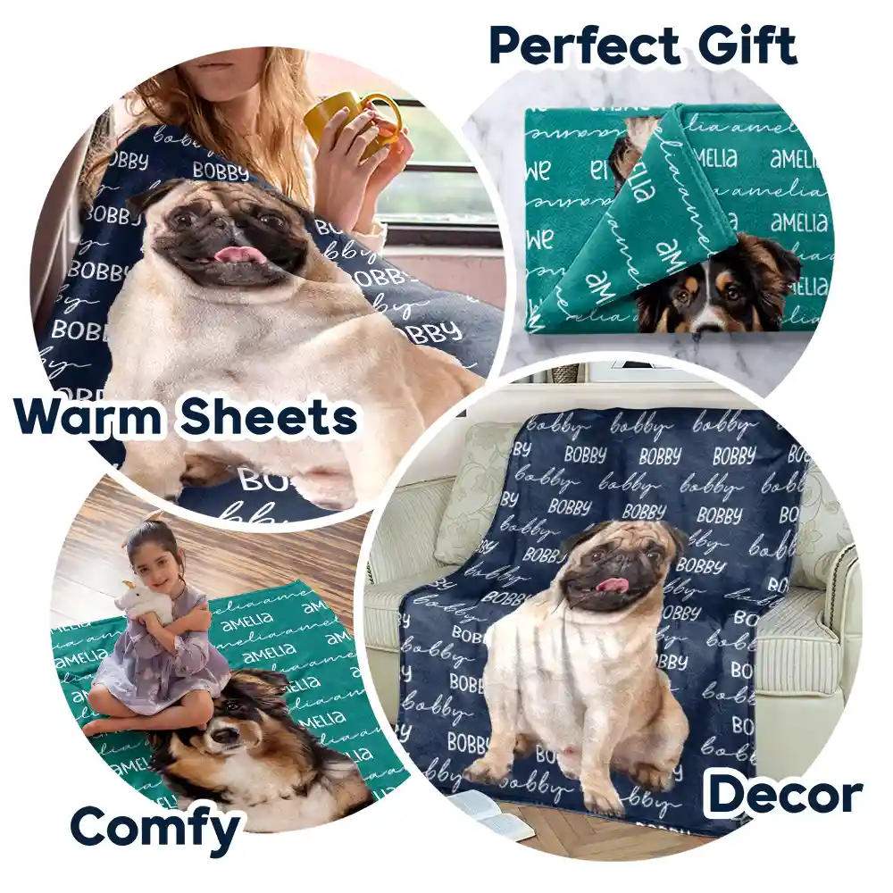 Custom Photo Name Blanket - Personalized Fleece Blanket, Sherpa Blanket - Image 8
