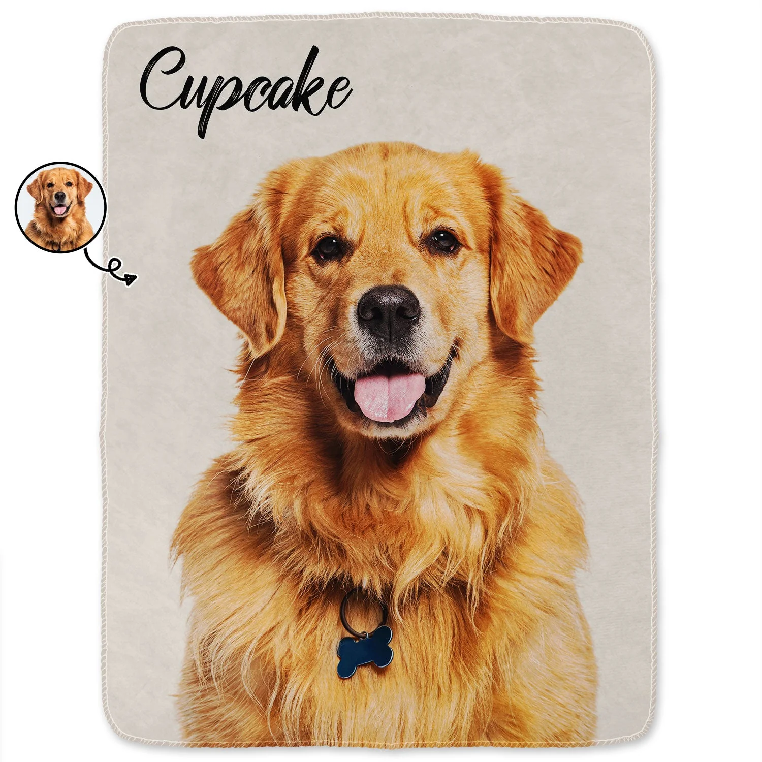 Custom Photo & Name Pet Blanket - Gift For Pet Lovers - Personalized Fleece Blanket - Image 2