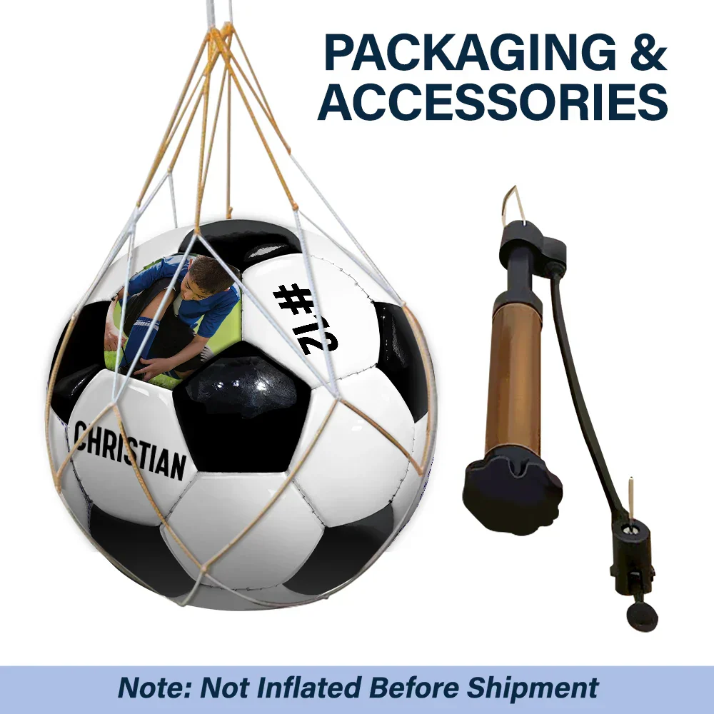 Custom Photo Name Soccer Player - Personalized Soccer Ball - Image 6