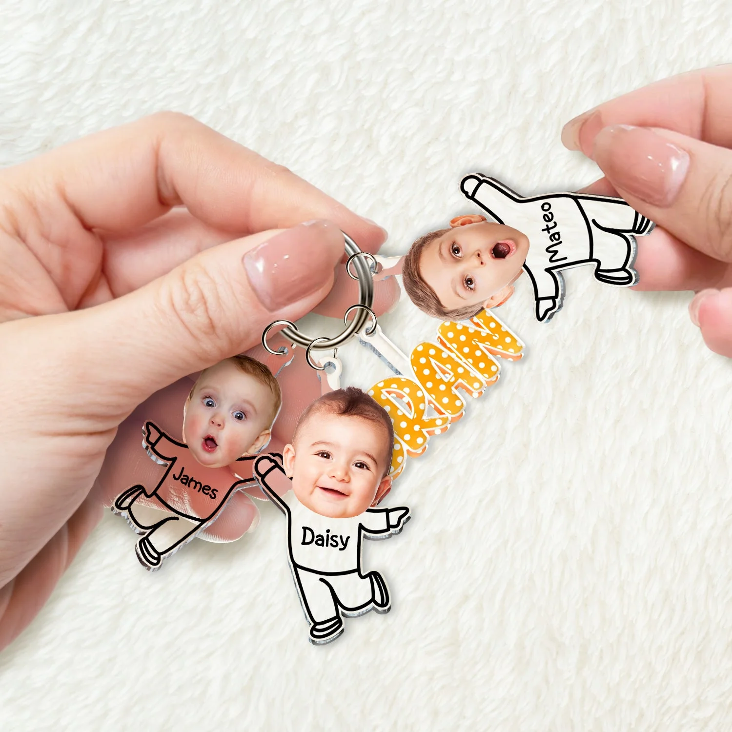 Custom Photo Nana, Mom, Auntie - Birthday, Loving Gift For Mother, Grandma, Grandmother - Personalized Acrylic Tag Keychain - Image 3