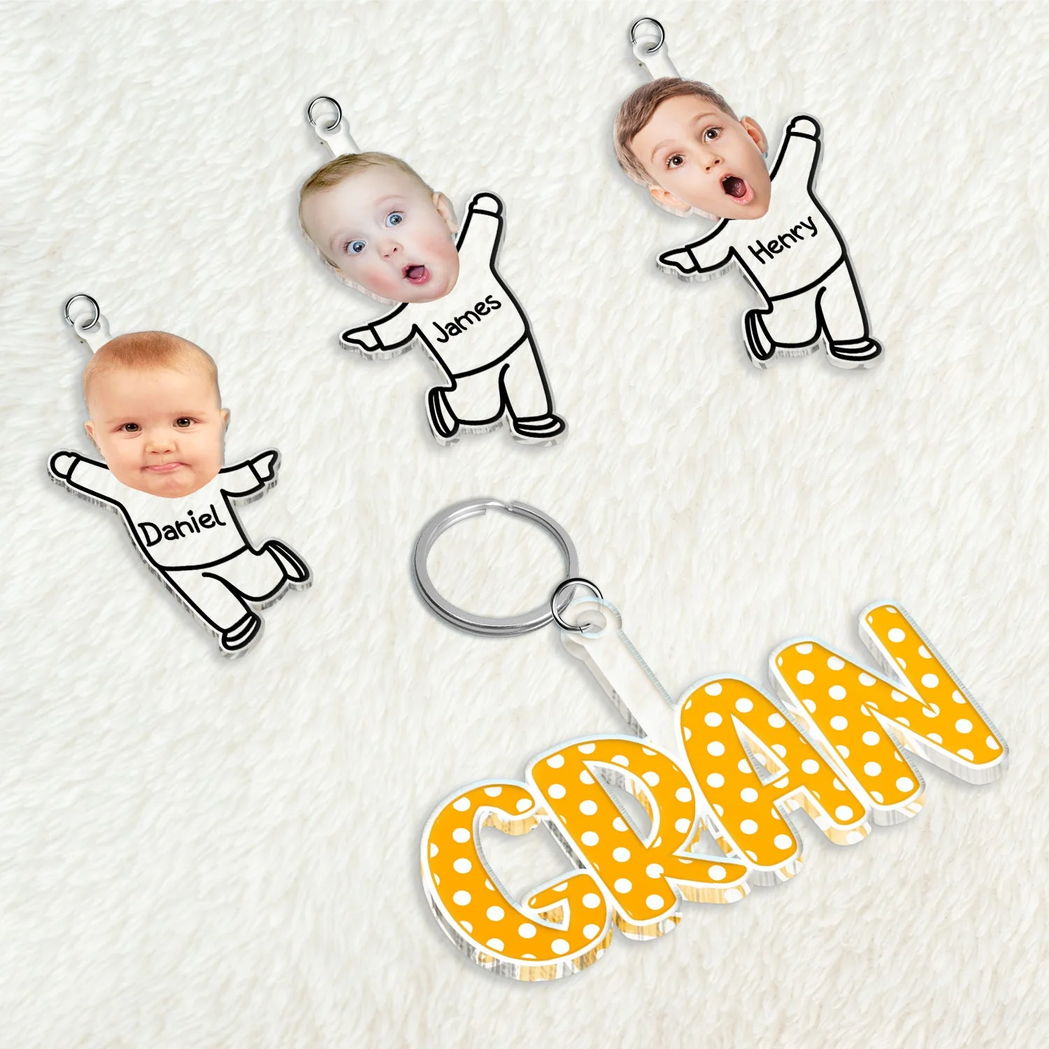 Custom Photo Nana, Mom, Auntie - Birthday, Loving Gift For Mother, Grandma, Grandmother - Personalized Acrylic Tag Keychain - Image 4