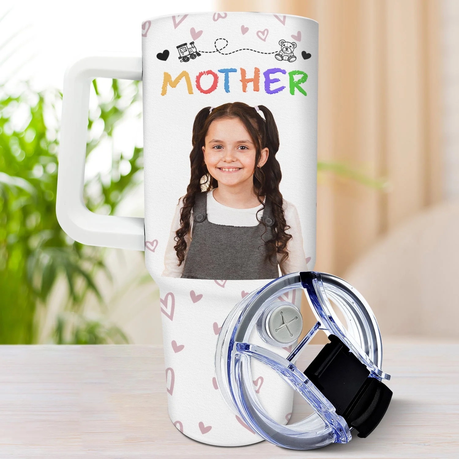 Custom Photo Nana Papa Mommy Daddy - Birthday, Loving Gift For Mother, Father, Grandma, Grandpa - Personalized 40oz Tumbler With Straw - Image 4