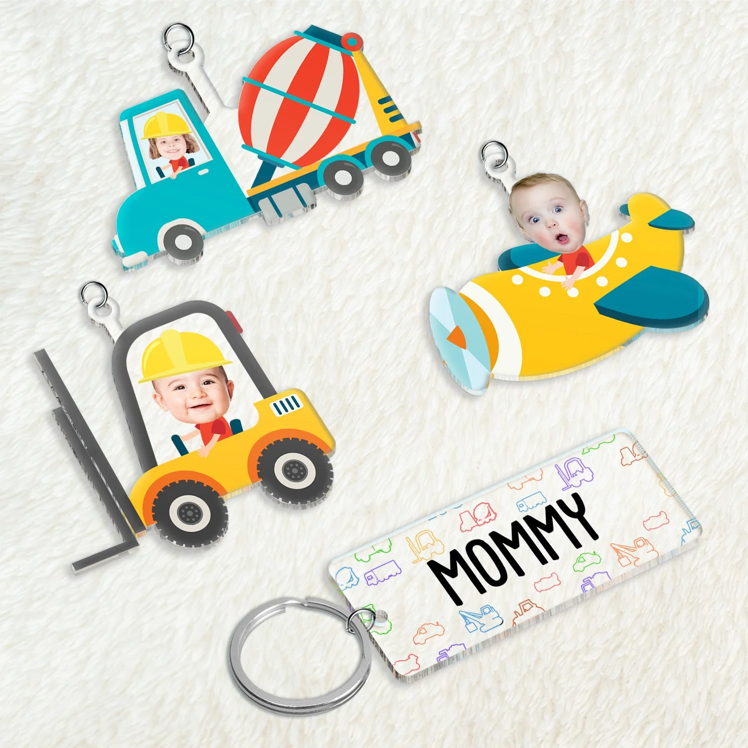 Custom Photo Nana Papa Mommy Daddy Our Grandkids - Loving Gift For Grandma, Grandparents, Mother, Father - Personalized Acrylic Tag Keychain - Image 4